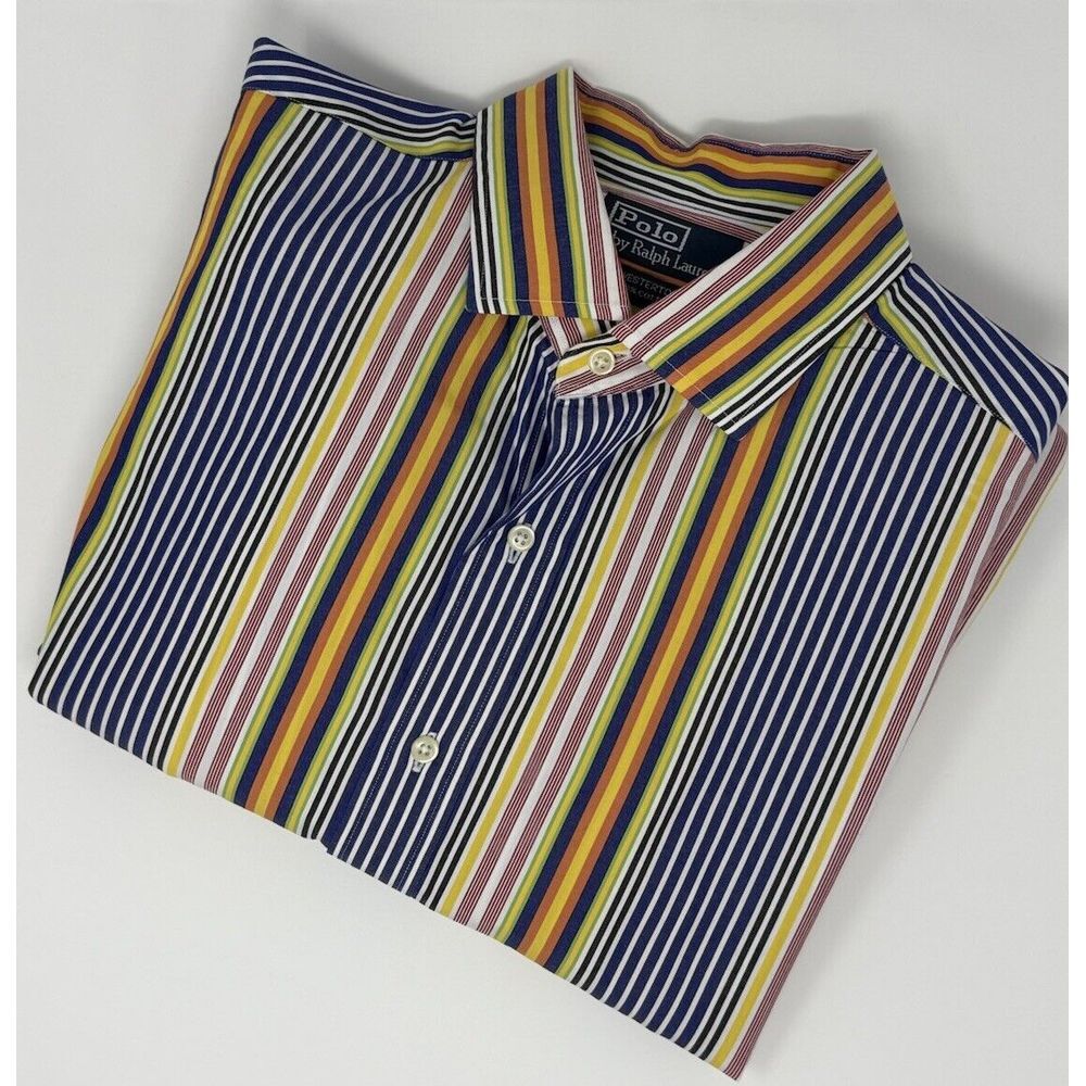 Vtg Polo Ralph Lauren Mens Shirt X-Large Multicolor Striped Westerton Cowboy
